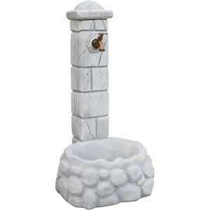 Fontana da giardino Savona in cemento grigio H 92 cm
