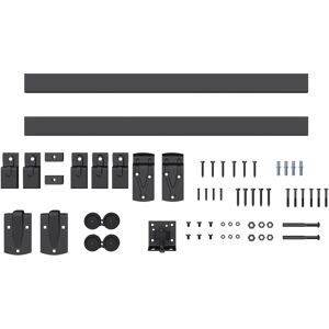 Homcom Set ferramenta per porte scorrevoli ad alta portata 183 cm Nero per porte singole   Aosom Italy