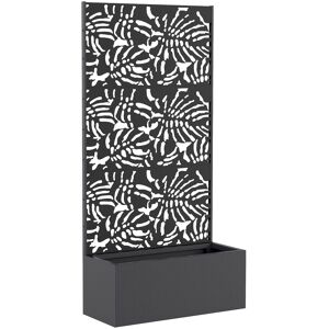 Outsunny Fioriera con traliccio, vaso da fiori, con schermo per la privacy, per piante rampicanti, metallo, 90 x 37,5 x 180 cm, nero   Aosom Italy