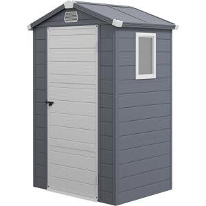 Outsunny Casetta da giardino con tetto a due falde, Capanno per attrezzi, 133 x 102 x 180/208 cm, Grigio scuro   Aosom Italy