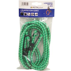 - Confezione 2 elastici portabagagli con gancio in metallo lungh. 150 cm