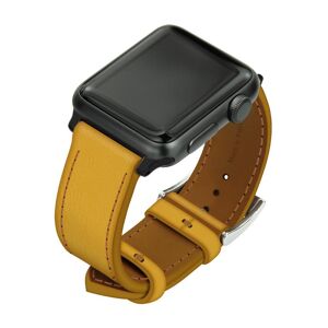 Noreve Braccialetto in pelle per orologio Apple Watch – Griffe 1 Jaune soulèu Cassa - Inserti 38 mm noer + fibbia ad ardiglione argentata