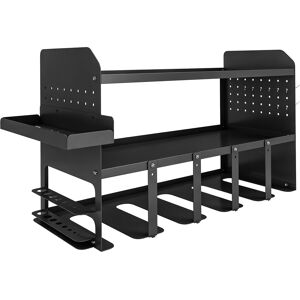 Outsunny Portautensili a 2 Livelli per Attrezzi da Giardino con Ganci Vassoio e Laterale fino a 50 kg, 61,8x23x32,7 cm, Nero   Aosom Italy