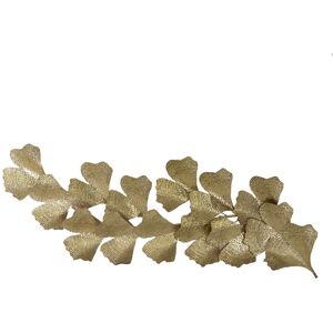 - Quadro in metallo soggetto foglie oro 146x54x10 cm