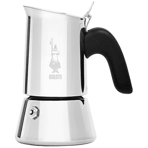 Bialetti Moka  New Venus, 2 Tazze, Adatta a piani cottura gas, 85 ml, Acciaio Inossidabile
