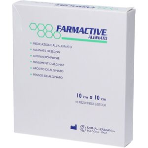Farmac-Zabban Farmactive Alginato - Medicazione in alginato calcico, 10 pezzi da 10x10 cm