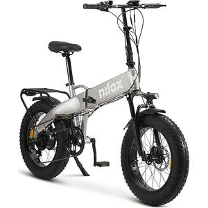 NILOX Bicicletta Elettrica da trekking Fat Bike Pieghevole  X10 grigio, ruote 20",velocità max 25 Km/h, motore 250W, autonomia fino a 70Km, batteria 13000mAh