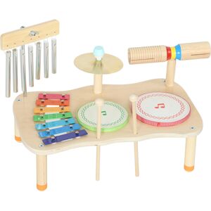 Aiyaplay Strumenti Musicali per Bambini in Legno con Tamburo e Xilofono Doppia, 40x24x29 cm, Legno naturale   Aosom Italy