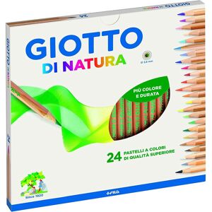 Giotto Colori Pastelli A Legno  Di Natura Confezione Da 24 Pastelli. Mina Spessore Da 3,8 Mm.