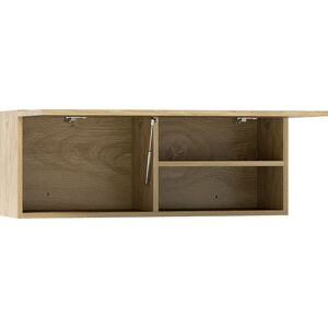 Homcom Mobiletto Bagno Pensile con Anta a Ribalta e Ripiani, 80x25x30 cm, Legno Naturale