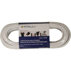 - Cavetto in acciaio ottonato rivestito in pvc bianco anticorrosione diam. 4,5 mm