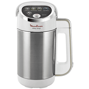 Moulinex FRULLATORE  SOUP MAKER EASY LM8411, Potenza 1000 W, Caraffa da 1.2 l, 1 velocità, Acciaio inox lucidato, Acciao e bianco