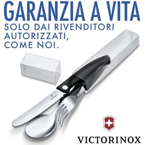 Victorinox Ⓜ️🔵🔵🔵 VICTORINOX V-6.71 92.F3 - Set di 3 posate con custodia, con coltello pieghevole,