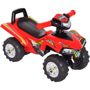 Homcom Quad per Bambini 12-36mesi con Musica,Suoni e Luci Ruote robuste, Mini Guad Giocattolo Quad Rosso Aosom
