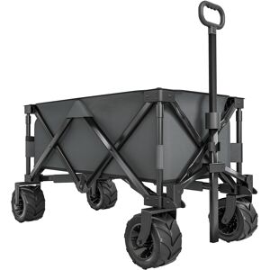 Outsunny Carrello da Giardinaggio Pieghevole con Manico Telescopico, 108x53x59-89cm Grigio