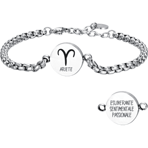 Luca Barra BRACCIALE UOMO IN ACCIAIO SEGNO ZODIACALE ARIETE PIASTRA