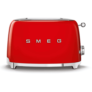 SMEG Tostapane  TSF01RDEU, Potenza 950 W, Numero di fessure per tostare 2, Livelli tostatura 6 , Sistema sollevamento, Funzione scongelamento, Raccoglitore briciole, Rosso