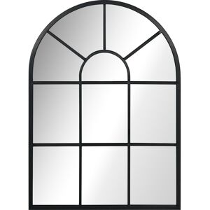 Homcom Specchio Moderno a Parete e a forma di Arco 70x50 cm per Camera da Letto e Soggiorno, in Metallo Nero e Vetro Aosom
