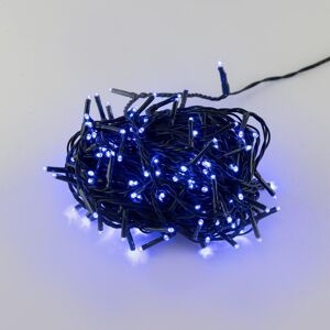 EUROLAMP Catenaria Natalizia LED 8 GIOCHI DI LUCE 15m Cavo VERDE IP44 Luce BLU Colore Blu 460 - 465 °K