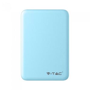 V-Tac Vt-3503 Power Bank Caricabatterie Portatile Abs Azzurro 5.000mah 2 Uscite Micro Usb 2.1a - Sku 8195
