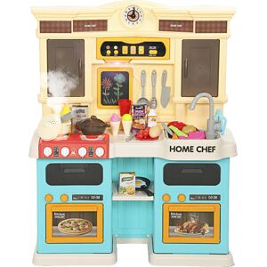 Aiyaplay Cucina giocattolo con acqua corrente, 85 accessori, rubinetto elettrico, luci, suoni, per bambini 3-6 anni, plastica, Verde   Aosom Italy
