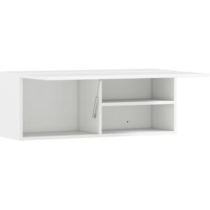 Homcom Mobiletto Bagno Pensile con Anta a Ribalta e Ripiani, 80x25x30 cm, Bianco   Aosom Italy