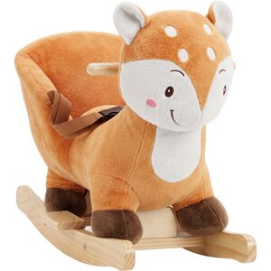 Aiyaplay Cavallo a Dondolo per Bambini 1-3 Anni a Forma di Cerbiatto Maculato, Suoni Realistici, Marrone Rossiccio   Aosom Italy