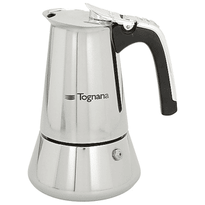 TOGNANA Moka  Riflex, 2 tazze, Adatta a piani cottura gas, Acciaio inox