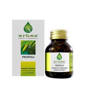 Erbex Srl Erbex - Propoli 100 capsule 430mg: Integratore Alimentare di Propoli Naturale, Supporta il Benessere Generale