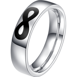 Luca Barra FEDINA DONNA E UOMO IN ACCIAIO CON INFINITO CON SMALTO NERO, Argento / 21