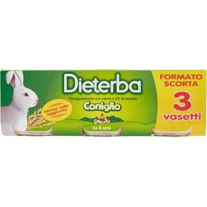 PRINCES ITALIA SpA Dieterba Omogeneizzato con Carne di Coniglio, 3 x 80 g