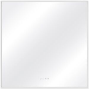 SENSEA Specchio con illuminazione integrata bagno quadrato  L 90 x H 90 x P 3.85 cm grigio / argento