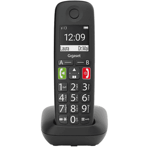 Siemens TELEFONO CORDLESS  E290 Nero, vivavoce, rubrica 150 numeri, tasti grandi, alto volume delle suonerie e dell'audio, per anziani
