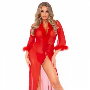 LEG AVENUE Sexy vestaglia red marabou