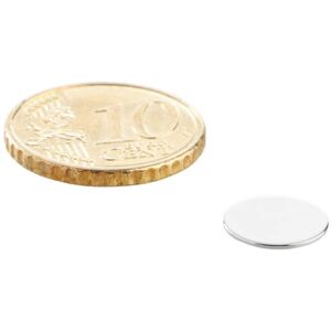 SPRINTIS 100 Unità - Disco magnetico al neodimio 10 mm x 0,6 mm   N38, assiale (parallelo all'altezza), argento