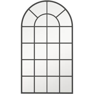 Homcom Specchio ad Arco per Casa e Ufficio con Montaggio a Parete, in Vetro e Metallo, 62x2.5x110 cm, Nero Aosom