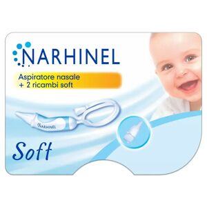 Narhinel Aspiratore Nasale Neonati e Bambini Soft con 2 Ricambi Soft con Filtro Assorbente