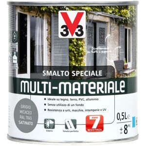 V33 Smalto a solvente multi-materiale 4in1 grigio 0,5 l