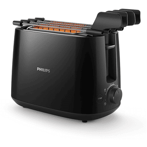 Philips Tostapane  Daily CollectionHD2583/90, Potenza 600 W, Numero di fessure per tostare 2, Livelli tostatura 8 , Sistema sollevamento, Funzione scongelamento, Raccoglitore briciole, silver-metal