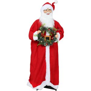Homcom Statuetta di Babbo Natale, in piedi Babbo Natale, attivazione vocale, musica festosa, braccia flessibili, 110 cm, rosso   Aosom Italy