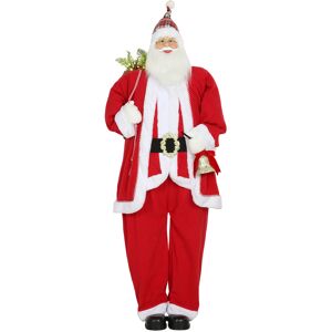 Homcom Babbo Natale in piedi, alto 1,6 m, con regalo, campanelli di Natale e Funzione sonora   Aosom Italy