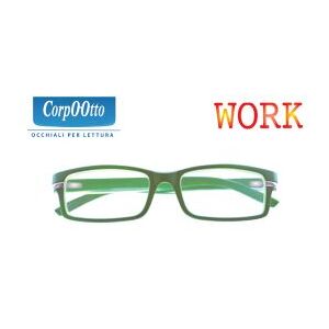 INDUSTRIE OTTICHE ITALIANE Srl Corpootto Occhiali per Lettura Work Verde +3,00 Diottrie - Stile Elegante e Comfort Ottimale