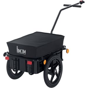 Homcom Carrello Rimorchio per Bicicletta in Acciaio Leggero per Trasporto Oggetti 144x59x80cm con Ruote Resistenti e Facile Montaggio Aosom