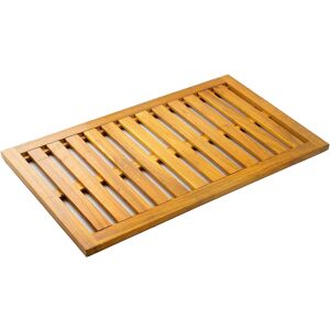Outsunny Tappetino da Doccia in Legno di Acacia 91x51 cm Tappetino Antiscivolo per Bagno Spa o Piscina Naturale   Aosom Italy