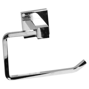 Tecnomat PORTAROTOLO APERTO SERIE SQUARE IN METALLO CROMATO FISSAGGIO A MURO