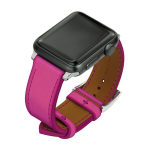 Noreve Braccialetto in pelle per orologio Apple Watch – Griffe 1 Rose BB Cassa - Inserti 38 mm noer + fibbia ad ardiglione argentata