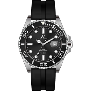 Luca Barra OROLOGIO UOMO CON CASSA IN ACCIAIO GHIERA NERA QUADRANTE NERO