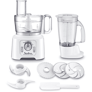Moulinex Robot da cucina  DOUBLEFORCECOMPACT FP5441, 800 W, 6 velocità, con ciotola 2,2l e vaso frullatore 1,25l