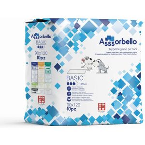 Ferribiella 1 CONF. 90 x 120 cm 10 pz Tappetini Igienici per Animali Assorbello BASIC