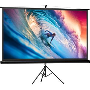 Homcom Telo Proiettore Pieghevole da 100" Formato 16:9 con Treppiede Regolabile, 235.8x8x136 cm, Nero   Aosom Italy